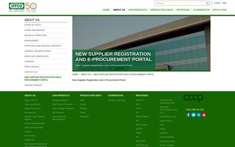 New Supplier Registration and e-Procurement Portal - IFFCO
