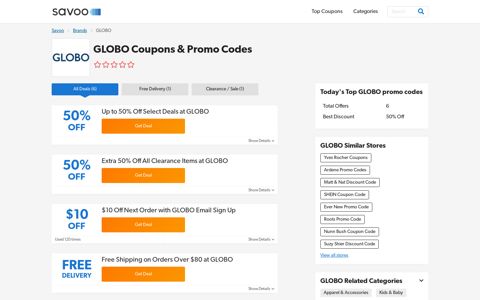 GLOBO Promo Codes | 15% Promotion Codes | December 2020