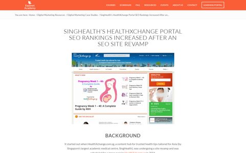 SingHealth's HealthXchange Portal SEO Rankings Increased ...