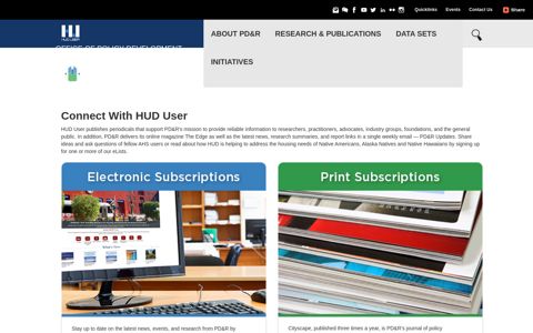 Connect with HUD USER | Subscription Page | HUD USER