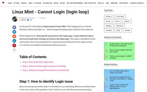 Linux Mint - Cannot Login (login loop) - Softhints
