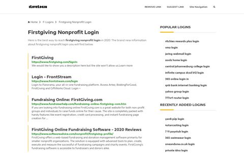 Firstgiving Nonprofit Login ❤️ One Click Access - iLoveLogin