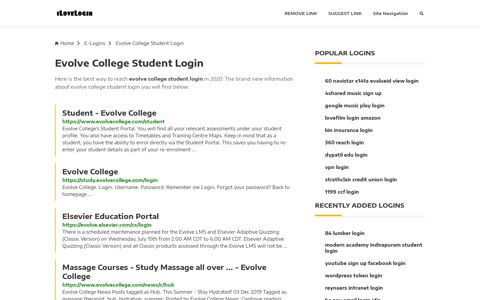 Evolve College Student Login ❤️ One Click Access - iLoveLogin