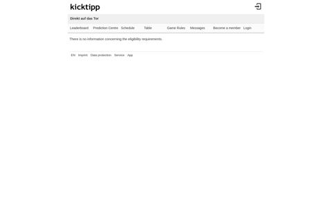 Direkt auf das Tor Predictor game - Terms of use | kicktipp