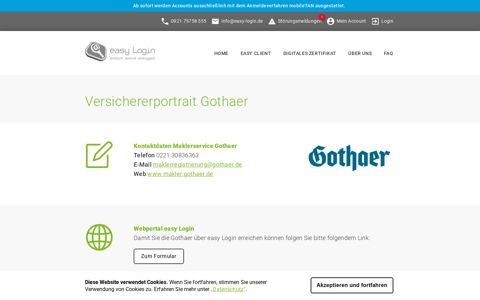 Versichererportrait Gothaer | easy Login