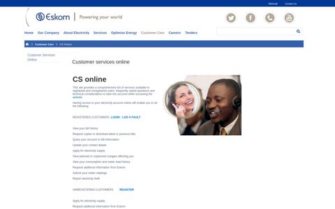 Customer services online - Eskom