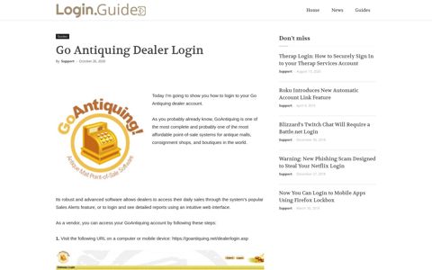 Go Antiquing Dealer Login – Login.Guide