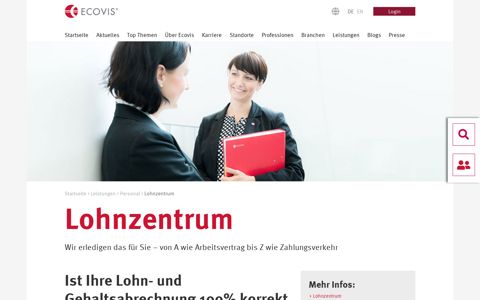 Lohnzentrum - Ecovis Deutschland