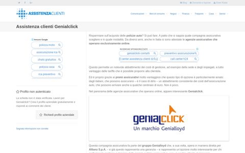 Servizio assistenza clienti Genialclick