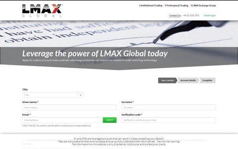 Open a Demo Account - LMAX Exchange