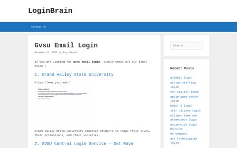 Gvsu Email - Grand Valley State University - LoginBrain
