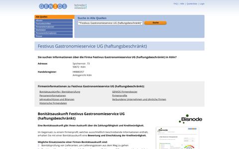 ℹ Festivus Gastronomieservice UG (haftungsbeschränkt... in ...