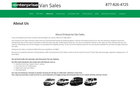 About Us - Enterprise Van Sales