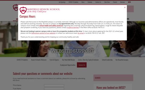 Website Support - Mayfield Senior School