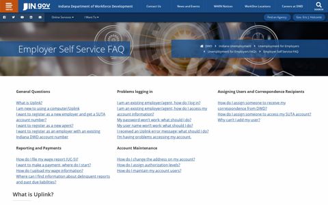 DWD: Employer Self Service FAQ - IN.gov