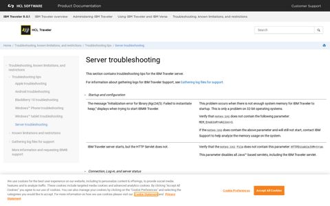 Server troubleshooting - HCL Product Documentation