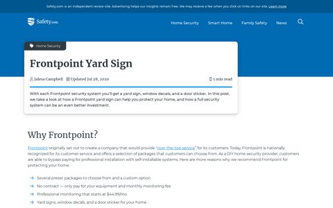Frontpoint Yard Sign | Safety.com