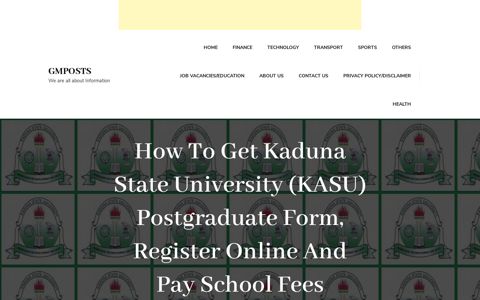 How To Get Kaduna State University (KASU) Postgraduate ...