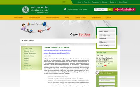 Grievance Redressal Mechanism - United Bank of India