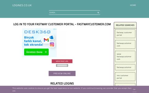 log in to your Fastway customer portal - fastwaycustomer.com ...