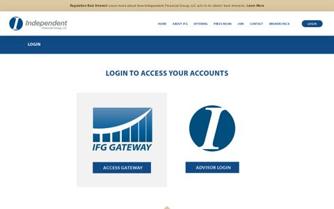 Login | Independent Financial Group