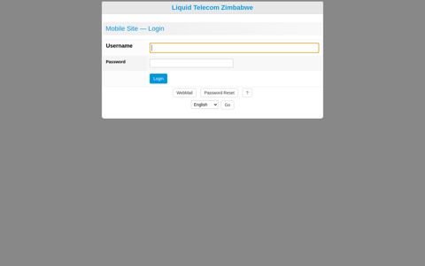 Mobile Site — Login - WebMail - Liquid Telecom