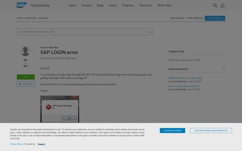 SAP LOGIN error - SAP Q&A - SAP Answers