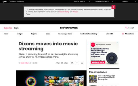 Dixons moves into movie streaming – Marketing Week