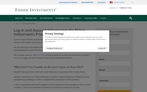 Client Login Information | Fisher Investments