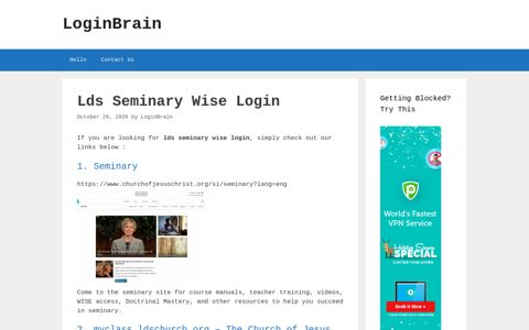 lds seminary wise login - LoginBrain
