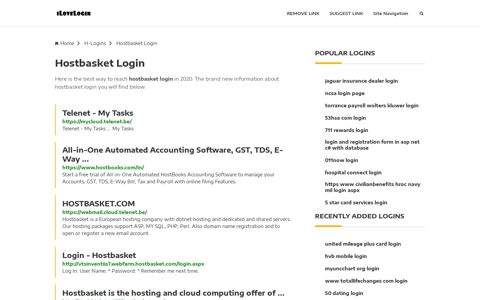 Hostbasket Login ❤️ One Click Access - iLoveLogin