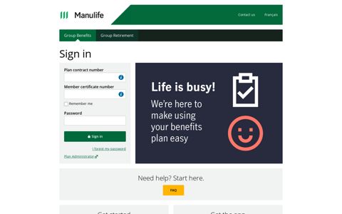 Login | Manulife - Manulife Group Benefits