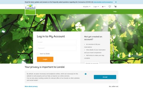 Login My Account | Landal GreenParks