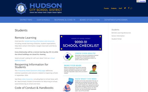 Students | Hudson City School District