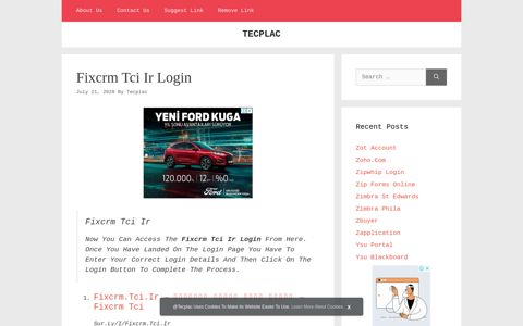 Fixcrm Tci Ir Login | TECPLAC - login portals | tecplac
