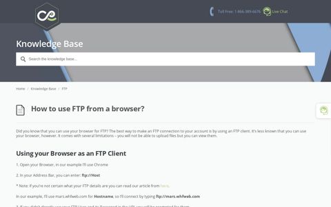 How to use FTP from a browser? - WebHostFace