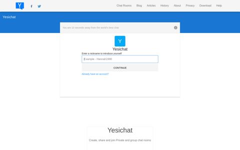YesIChat - One click Guest Chat Rooms without registration