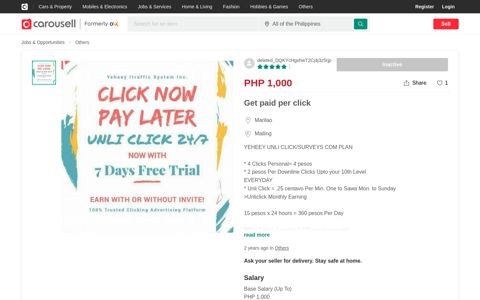 Get paid per click, Jobs & Opportunities, Others on Carousell