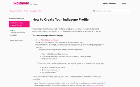 How to Create Your Indiegogo Profile – Indiegogo Help Center