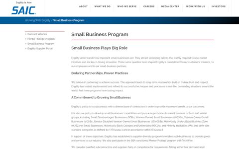 Small Business Program | Engility Corporation - SAIC