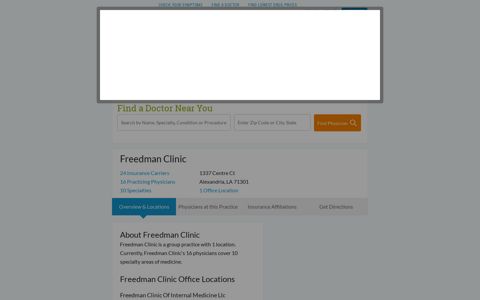 Freedman Clinic in Alexandria, LA - WebMD Physician Directory
