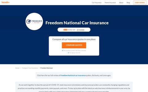 Freedom National Car Insurance - Quotes, Reviews | Insurify®