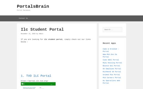 Ilc Student - Tvo Ilc Portal - PortalsBrain - Portal Database