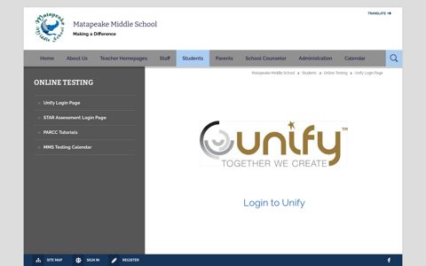 Online Testing / Unify Login Page