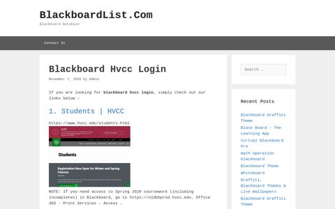 Blackboard Hvcc Login - BlackboardList.Com