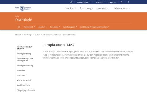 Lernplattform ILIAS - Philipps-Universität Marburg
