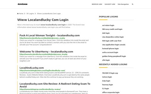 Www Localandlucky Com Login ❤️ One Click Access