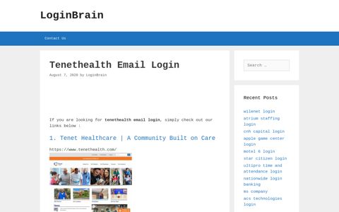Tenethealth Email - Tenet Healthcare | A Community Built On ...