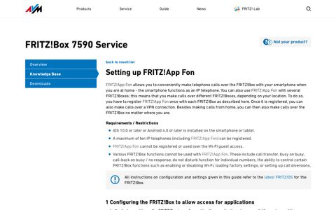 Setting up FRITZ!App Fon | FRITZ!Box 7590 | AVM International