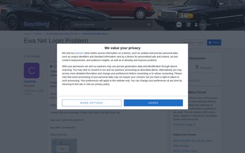 Ewa Net Login Problem | Mercedes-Benz Forum - BenzWorld